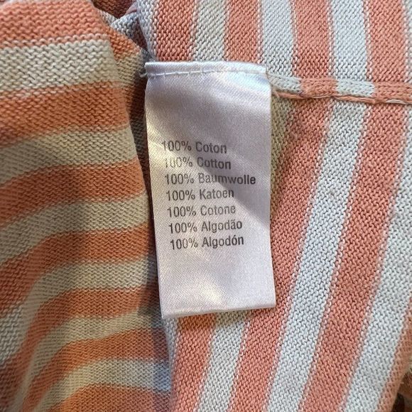 LACOSTE‎ Orange Cream Stripe V Neck Sweater (40) - Picture 7 of 8